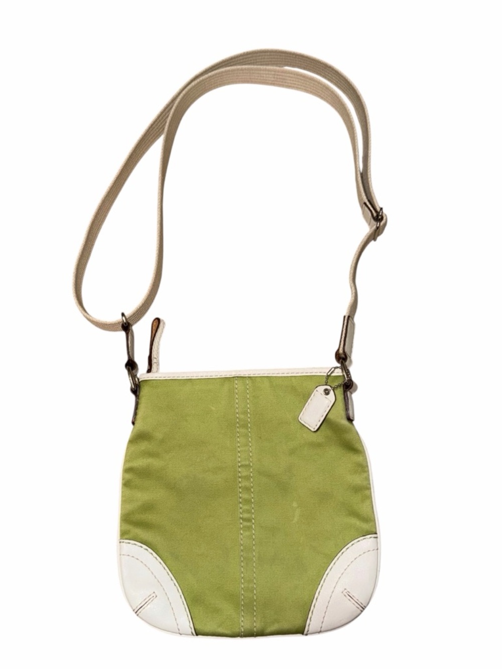 Vintage Coach SoHo Green & Cream Crossbody - Picture 2 of 7